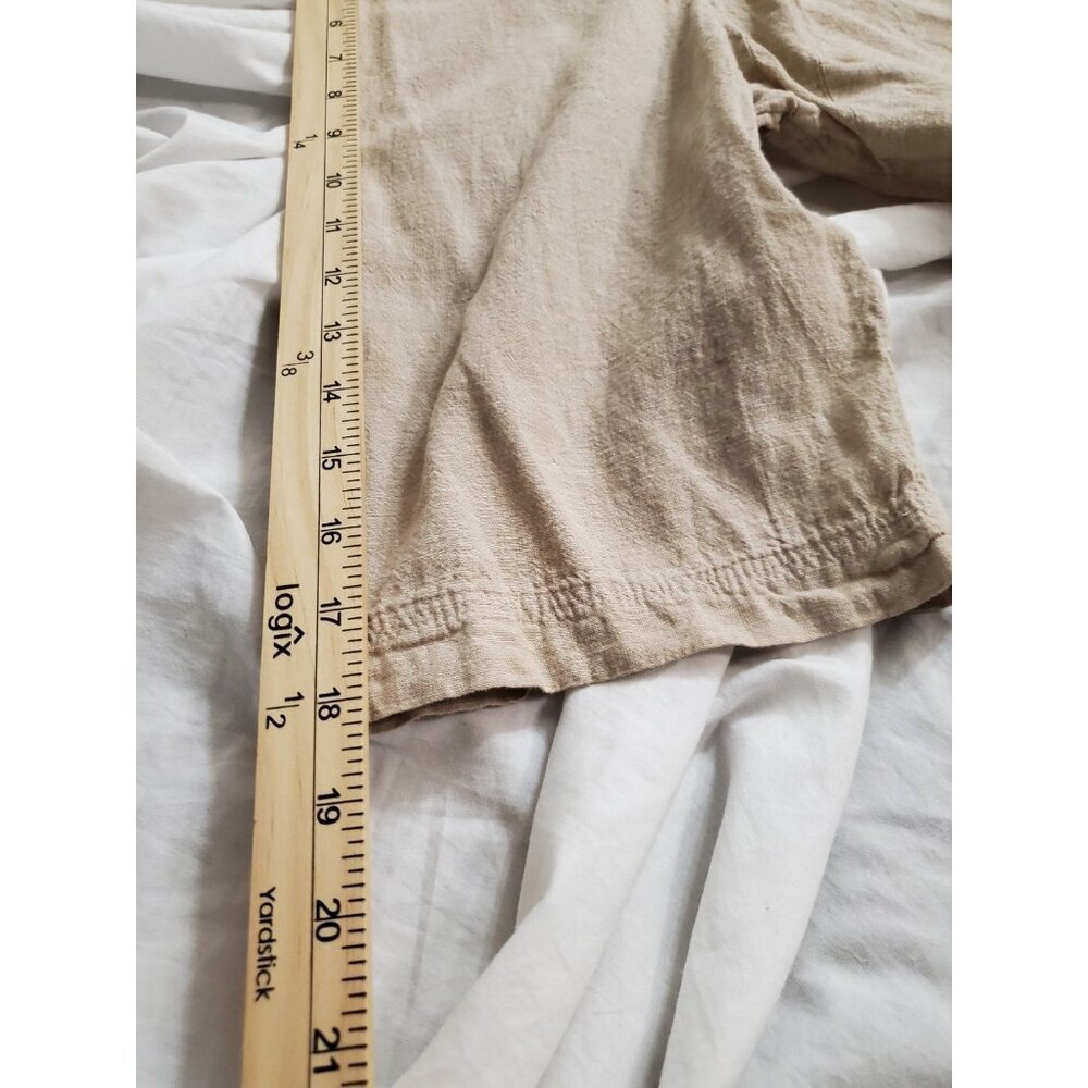 Catherines Women’s Linen Blend Beige Button Down 3/4 Sleeved Shirt Womens 3XL - Picture 8 of 15